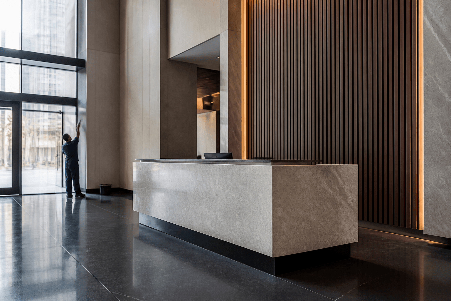 PLACEHOLDER — Lobby tiling