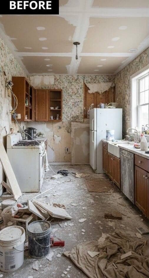 Kitchen during renovation, before tiling and finishing